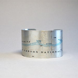 Grand Canyon National Park Map Bracelet Colorado River Unique Travel Hiking Rafting Camping Gift for Men or Women image 1