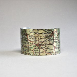Leeds Manchester England Stulpe Armband England Karte Geschenk für Männer oder Frauen