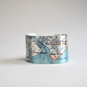 Edisto Beach South Carolina Karte Armband Einzigartiges Geschenk für Männer oder Frauen