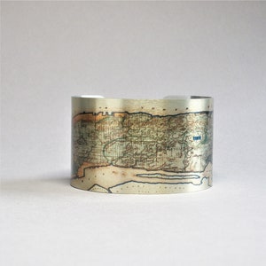 Bracelet manchette carte de la ville de New York NYC Manhattan Cadeau unique pour elle