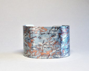 Mt McKinley Denali National Park Alaska Cuff Bracelet Unique Gift for Men or Women