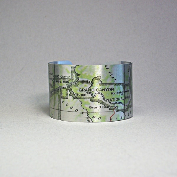 Grand Canyon National Park Map Bracelet Arizona Unique Travel Hiking Camping Gift for Men or Women