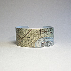 New Orleans Louisiana Map Cuff Bracelet Unique Gift for Men or Women
