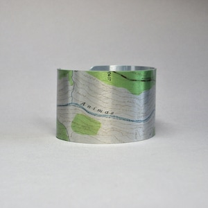 Animas River Colorado Map Bracelet: Vintage Style Aluminum Cuff