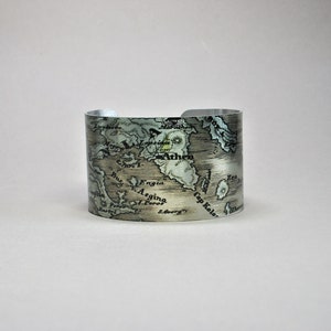 Athen Griechenland Karte Manschette Armband Einzigartiges Geschenk für Männer oder Frauen