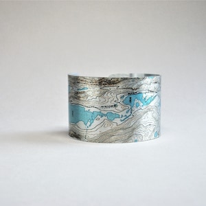 Wind River Range Map Cuff Bracelet: Titcomb Basin Hiker Gift
