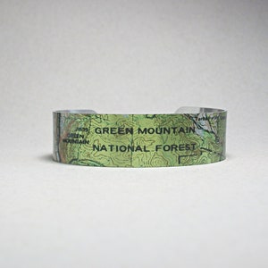 Green Mountain National Forest Vermont Map Manschette Armband Einzigartiges Geschenk für Sie und Ihn