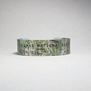 Fish Lake National Forest Utah Karte Manschette Armband Einzigartiges Geschenk für Männer oder Frauen