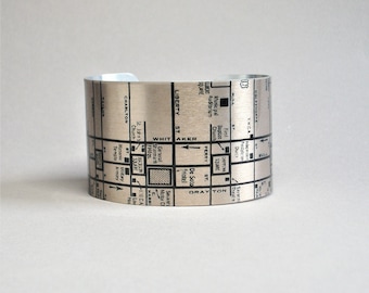 Vintage Savannah Georgia Map Cuff Bracelet, Travel Gift for Her