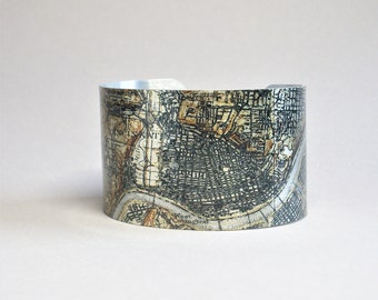 Cincinnati Ohio Map Cuff Bracelet Unique Custom City Gift for Men or Women