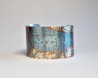 Chesapeake Bay Map Bracelet: Maryland Virginia Cuff