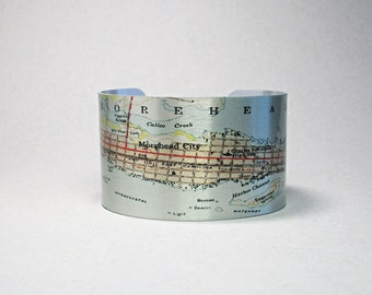 Morehead City North Carolina Map Bracelet Unique Gift Men or Women