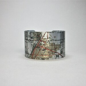 Las Vegas Nevada Cuff Bracelet Carte Unique Voyage Vacances Cadeau pour hommes ou femmes