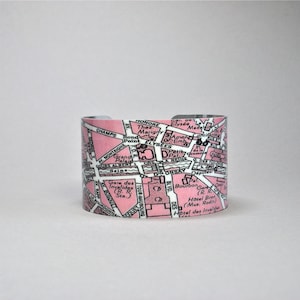 Paris France Map Cuff Bracelet Unique Gift for the Traveler