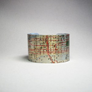 Bracelet manchette Manhattan avec carte de la ville de New York, cadeau unique