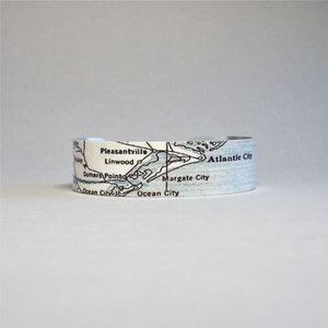 Atlantic City Margate City Ocean City New Jersey Karte Manschette Armband Einzigartiges Geschenk für Männer oder Frauen