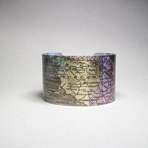 Tuscany Italy Cuff Bracelet Florence Firenze Florenz Map Travel Vacation Gift for Men or Women