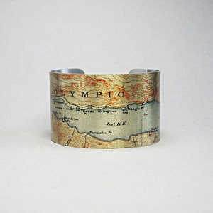 Olympischer Nationalpark Lake Crescent Washington Karte Manschette Armband Wandergeschenk für Männer oder Frauen