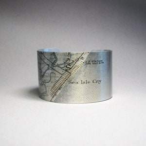 Sea Isle City New Jersey Map Manschette Armband Einzigartiges Geschenk für Männer oder Frauen