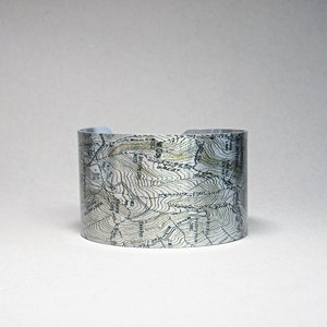 White Mountains Map Cuff Bracelet: New Hampshire Hiker Gift