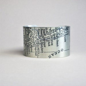 Outer Banks Map Cuff Bracelet: Vintage North Carolina Travel Jewelry