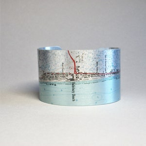 Salisbury Beach Massachusetts Karte Manschette Armband Einzigartiges Hostess Geschenk für Männer oder Frauen