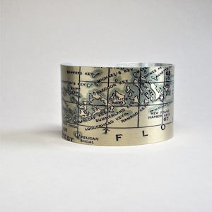Bracelet manchette carte Florida Keys Key West Cadeau unique pour homme ou femme