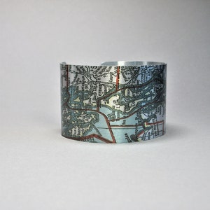 Bracelet manchette Puget Sound Map : style vintage Seattle Washington