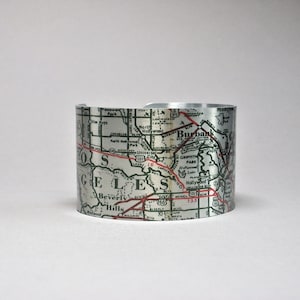 Los Angeles California Map Manschette Armband Einzigartiges Geschenk für Männer oder Frauen