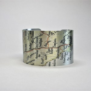 Paso Robles Map Bracelet: Vintage California Travel Jewelry
