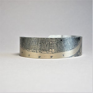 New Orleans NOLA Louisiana Map Cuff Bracelet Unique Gift