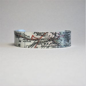Dublin Irlande Carte Cuff Bracelet Irlandais Cadeau Unique pour Hommes ou Femmes