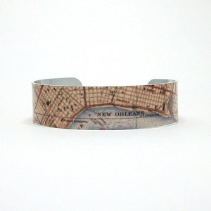 Cuff Bracelet New Orleans NOLA Louisiana Map Unique Gift