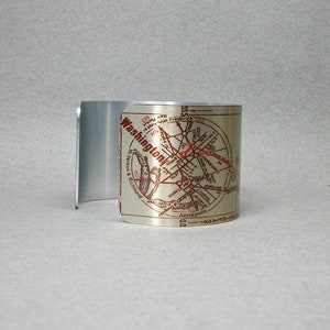 Baltimore Maryland nach Washington DC Manschette Armband Vintage Karte Geschenk für Männer oder Frauen