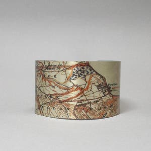 Adirondack State Park Karte Manschetten-Armband: Vintage New York Topographie