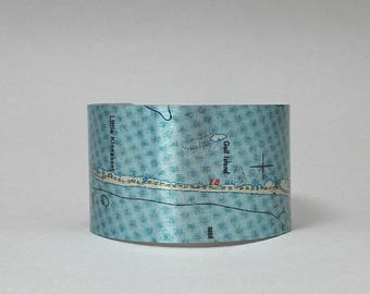 Outer Banks North Carolina Hatteras Island Rodanthe Waves Salvo Avon Map Cuff Bracelet for Women or Men