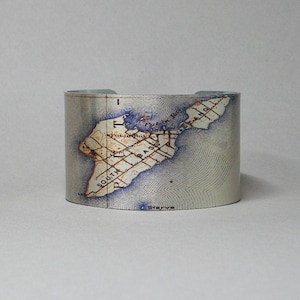 Südbass-Insel Put in Bay Ohio Lake Erie Karte Manschette Armband Einzigartiges Bootfahren Geschenk für Männer oder Frauen