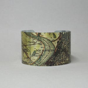 Memphis Tennessee Cuff Bracelet Unique Map Gift for Men or Women