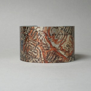 Bracelet manchette carte de Los Angeles : bijoux vintage California City
