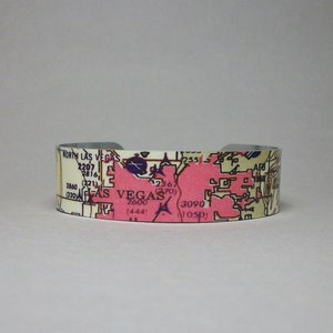 Bracelet manchette carte Las Vegas Nevada Idée cadeau unique