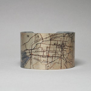 Bracelet manchette carte Sonoma Napa Valley en Californie Cadeau unique pour homme ou femme
