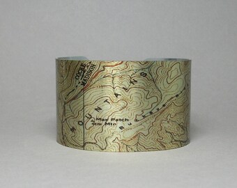 Max Patch Loop Appalachian Trail Cuff Bracelet North Carolina Map Unique Hiking Backpacking Gift for Men or Women