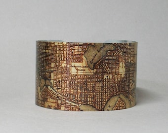 Seattle Washington Woodland Park University District Map Bracelet Unique Gift for Men or Women