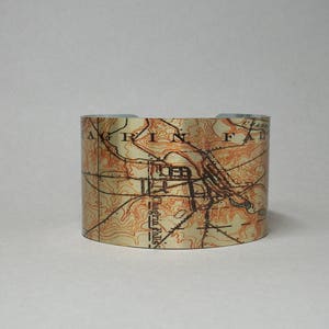 Chagrin Falls Ohio Map Cuff Bracelet: Unique Jewelry Gift