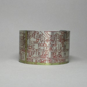 Spokane Washington Karte Manschette Armband einzigartige Heimatstadt Stadt Karte Geschenk für Männer oder Frauen