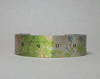 Cuff Bracelet Sequoia National Park California Map Unique Hiker Gift for Men or Women