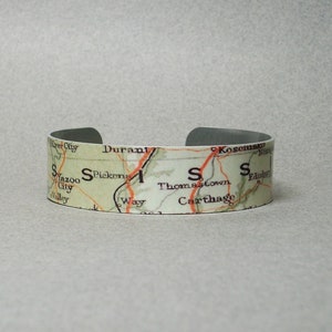 Bracelet manchette carte du Mississippi : Bijoux d&#39;État de style vintage
