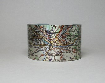 Florence Firenze Florenz Tuscany Italy Cuff Bracelet Map Travel Vacation Gift for Her