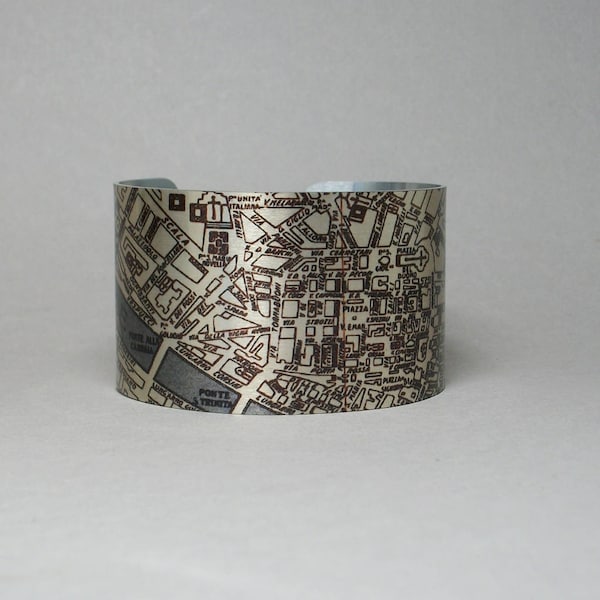 Florence Firenze Tuscany Italy Cuff Bracelet Map Travel Vacation Gift for Men or Women