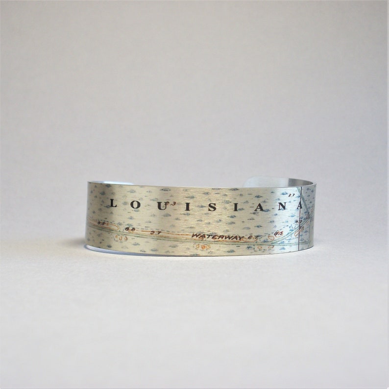 Louisiana Cuff Bracelet Unique Hometown City Custom Map Gift for Men or Women image 5